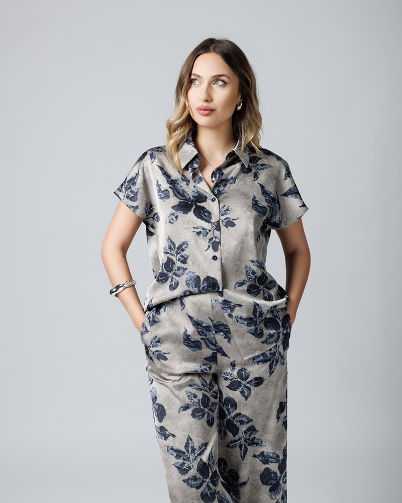 Camicetta satin floreale